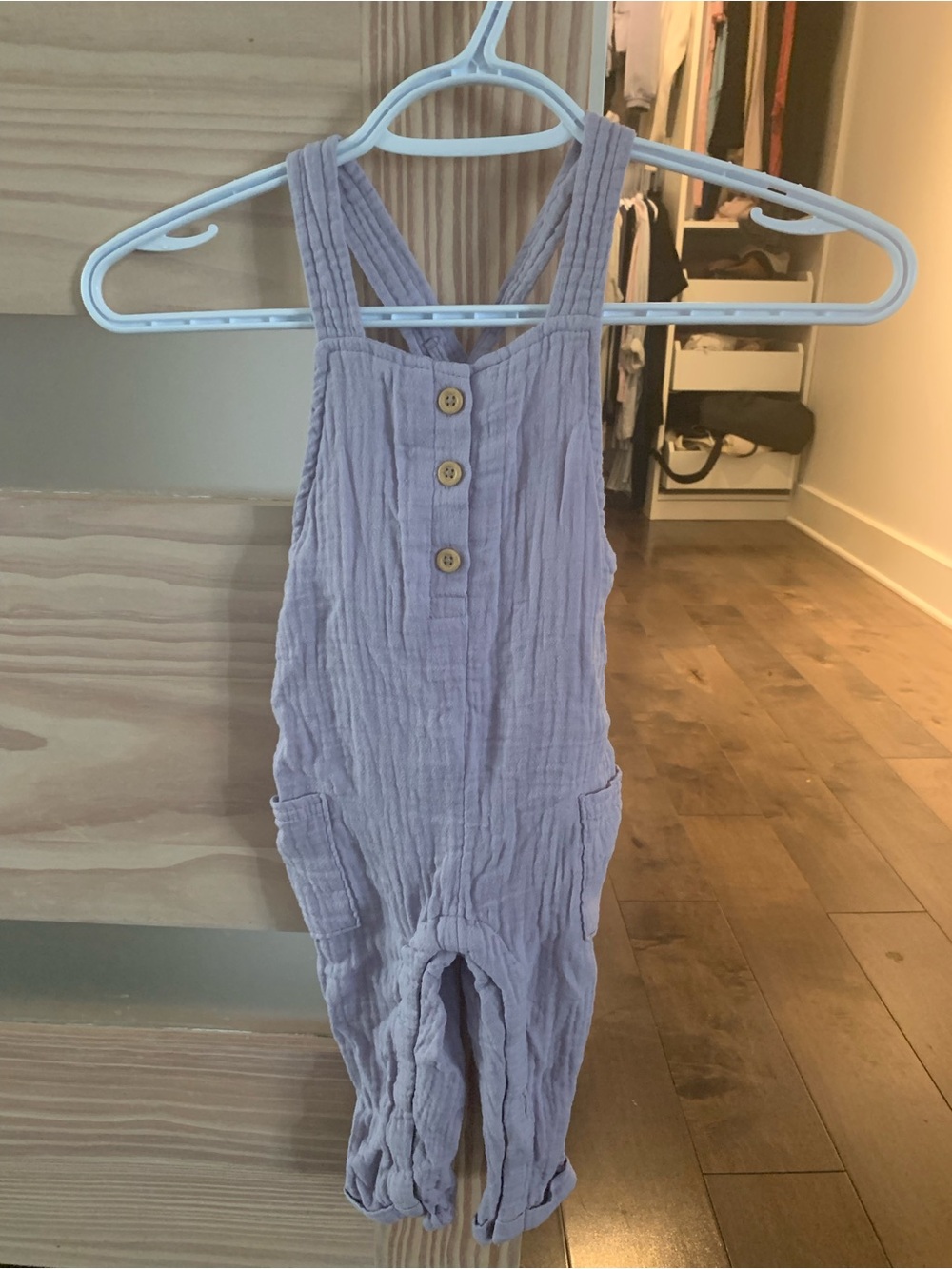 Carter's Lilac Gauze Kids Overalls with Button Front - 18m - new